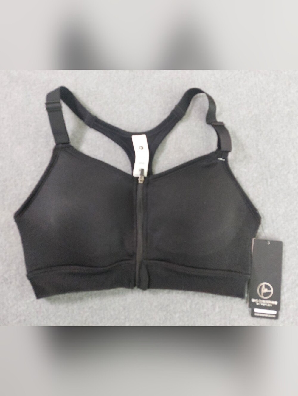 90 Degree by Reflex Black Seamless Darcy Zip Front Sports Bra Size M NWT